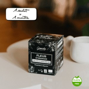FLEUR D’ORANGER – thé vert et blanc bio – Boîte de 15 sachets