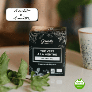 THÉ VERT À LA MENTHE – Thé vert bio – Boîte de 15 sachets