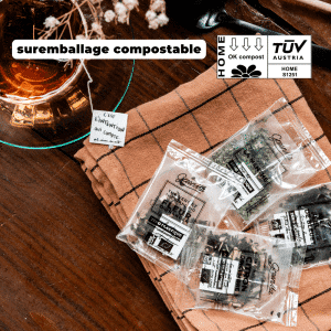 THÉ VERT BIO NOISETTE – Boîte 50 sachets suremballés